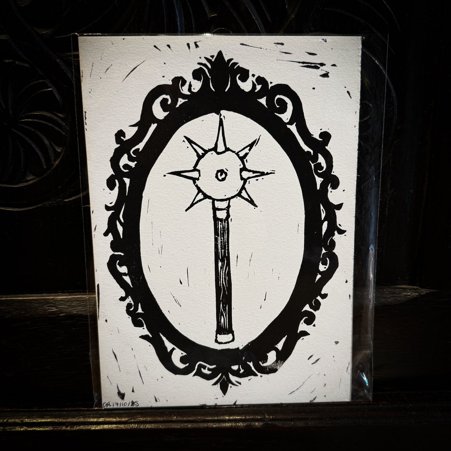 Mace Frame - Lino Print