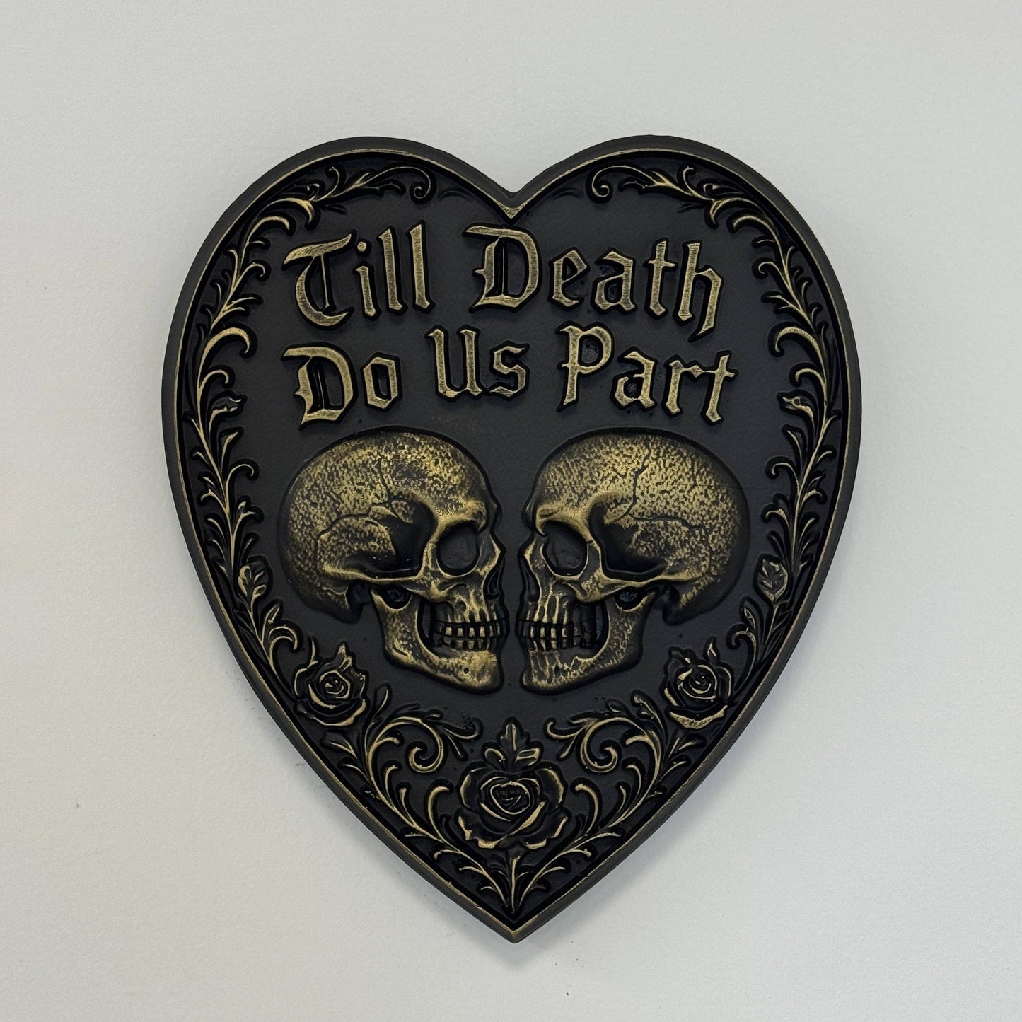 Till Death Do Us Part Heart Skull Wedding Ring Box