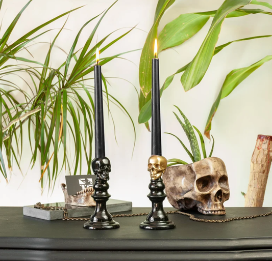 Skull Gothic Candlestick Holder, Skeleton Candle Holder