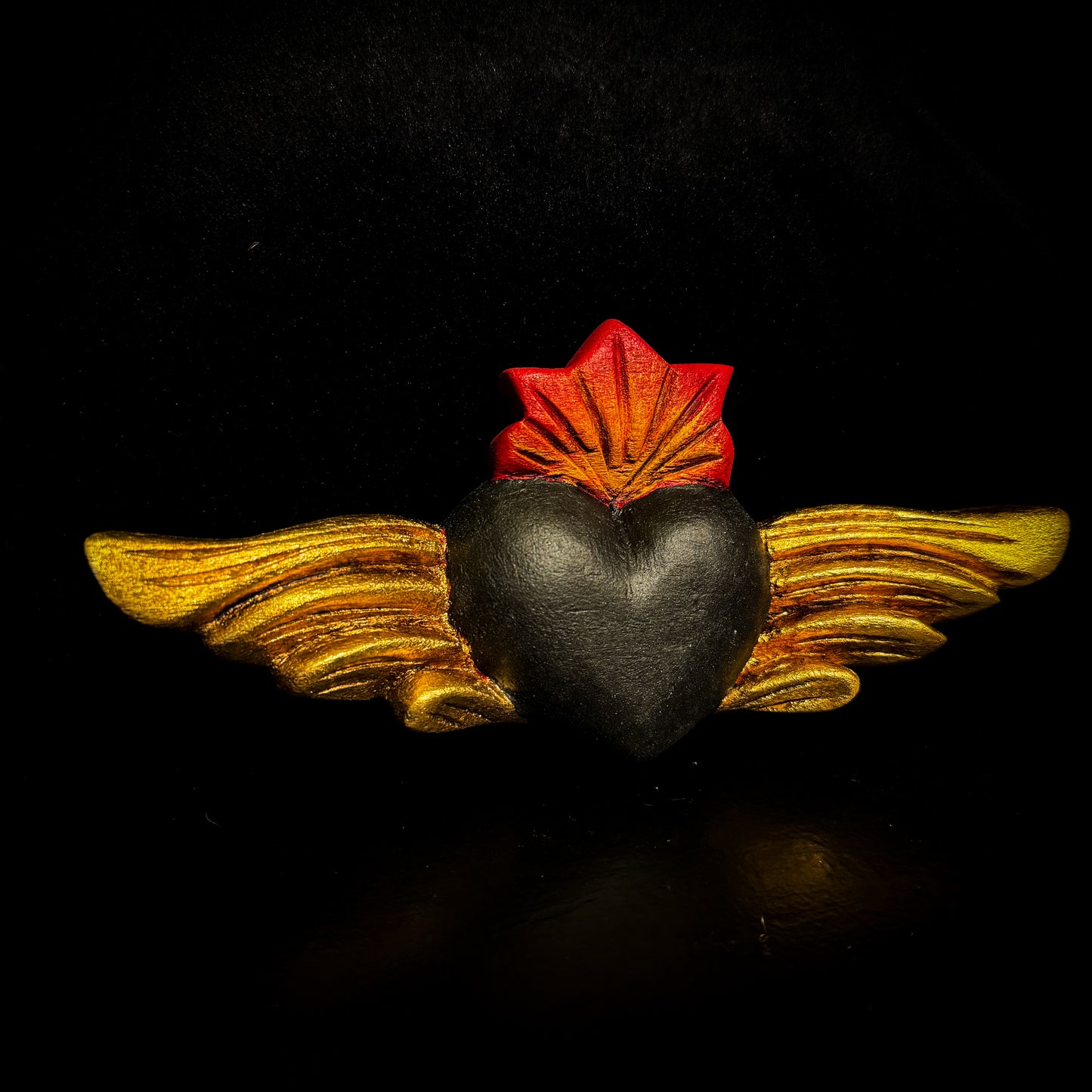Black Mini Winged Heart