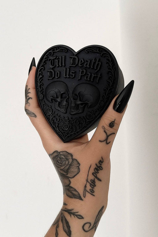 Till Death Do Us Part Heart Skull Wedding Ring Box