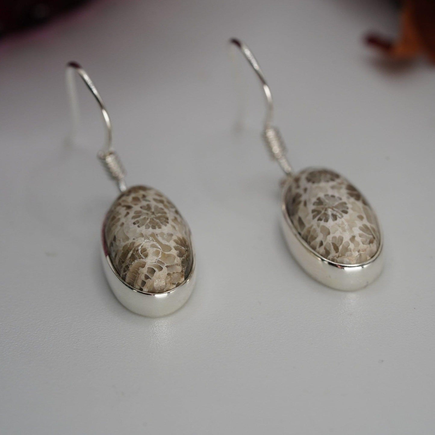 Fossil Coral Earrings