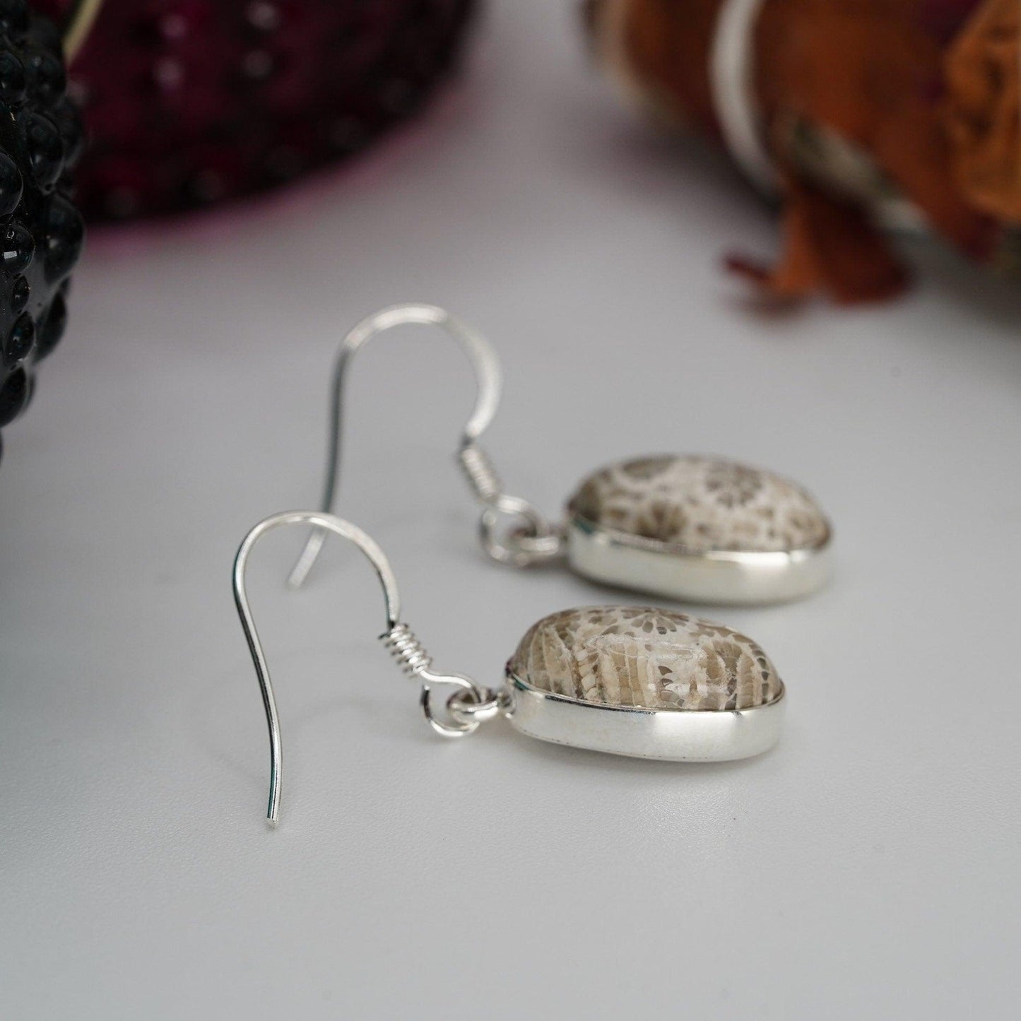 Fossil Coral Earrings