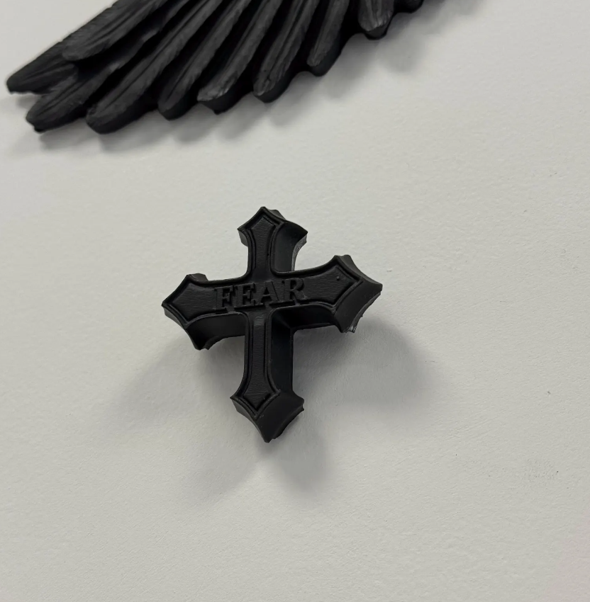 Mini cross 'Fear' Wall decor, Gallery Wall Gap Filler