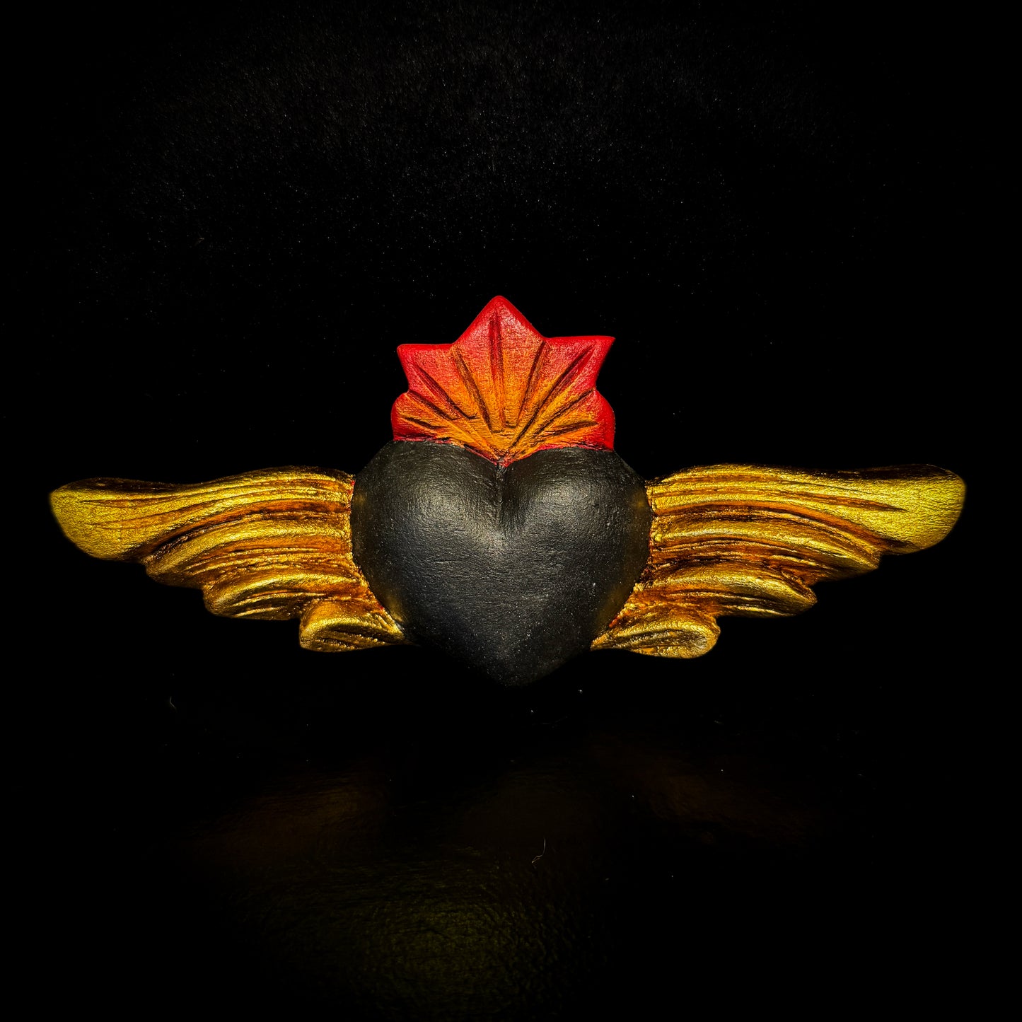 Black Mini Winged Heart