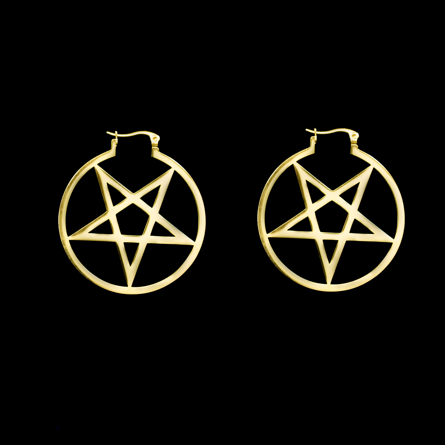 Pentagram Hoop Earrings