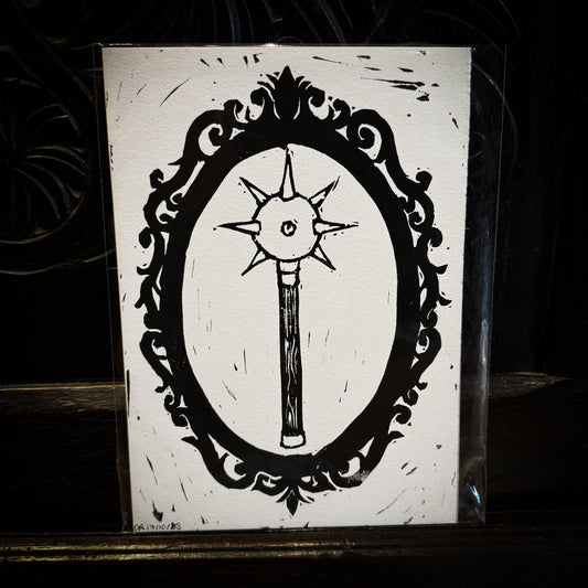 Mace Frame - Lino Print