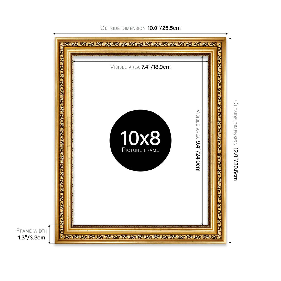 10x8 Gold Ornate Picture Frame 10"x8"
