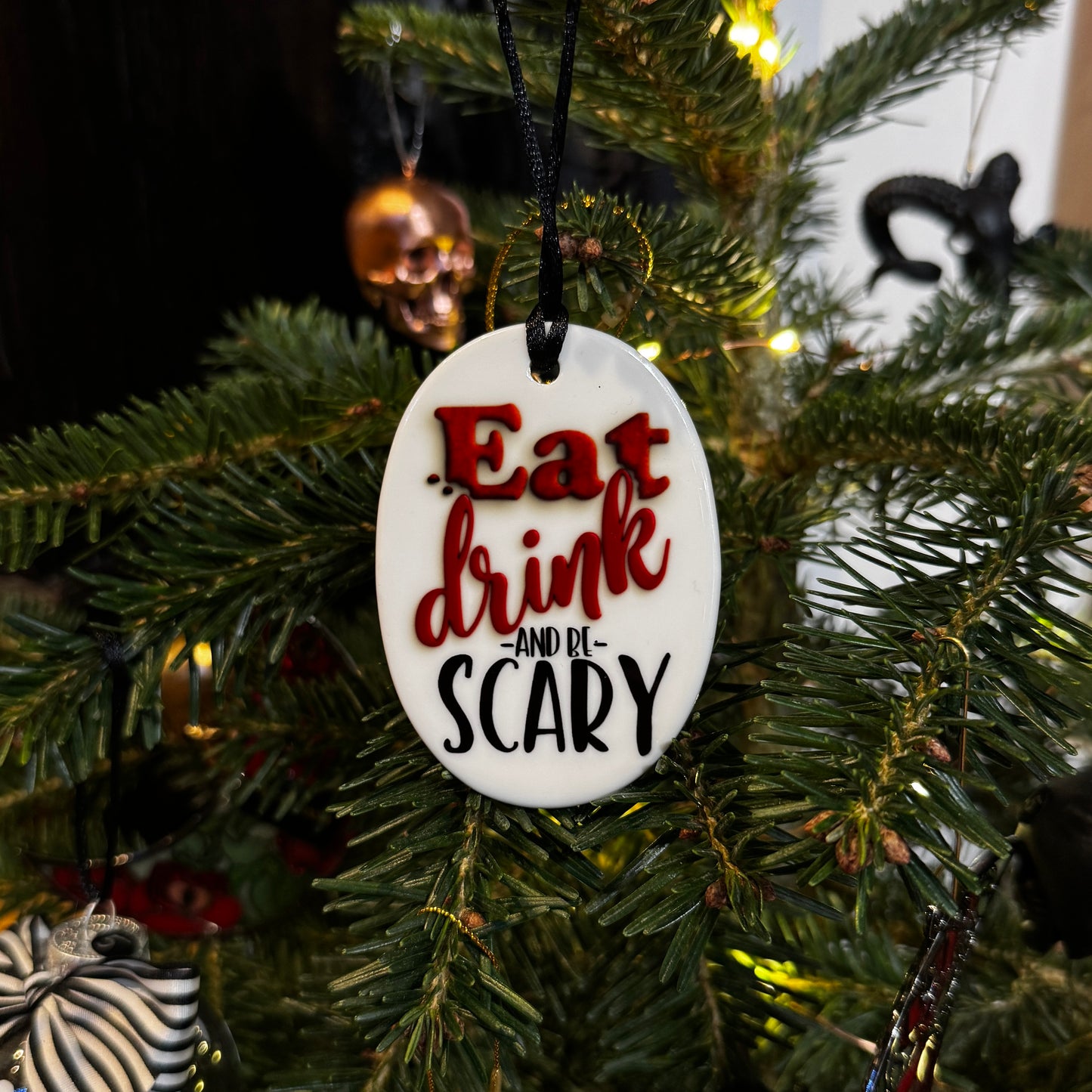 Eat, Drink & Be Scary Bauble