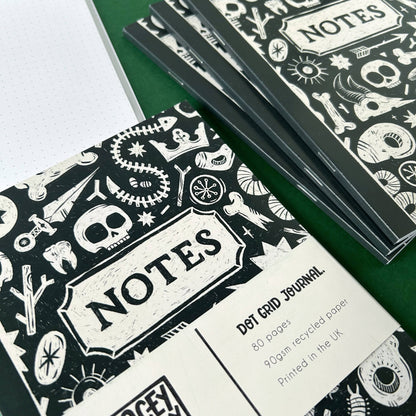 Skull and Bones Dot Grid Notebook