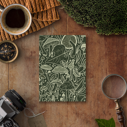 Green Shrooms, A5 Notebook