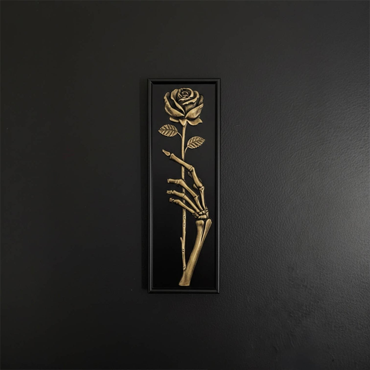 'Eternal Offering' Skeleton Hand Holding Rose Wall Plaque