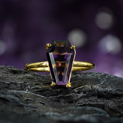 Gemstone Coffin Ring