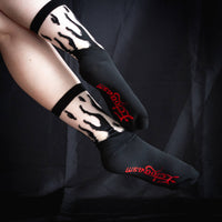 Thumbnail for Sheer Flame Socks in Black for Punk Fashion