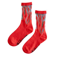 Thumbnail for Sheer Flame Socks in Red for Alternative Fashion