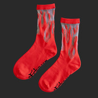 Thumbnail for Sheer Flame Socks in Red for Alternative Fashion
