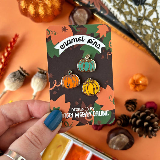 Pumpkin Enamel Pin Set