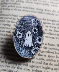 Thumbnail for Meadow Ghost Wooden Pin Badge