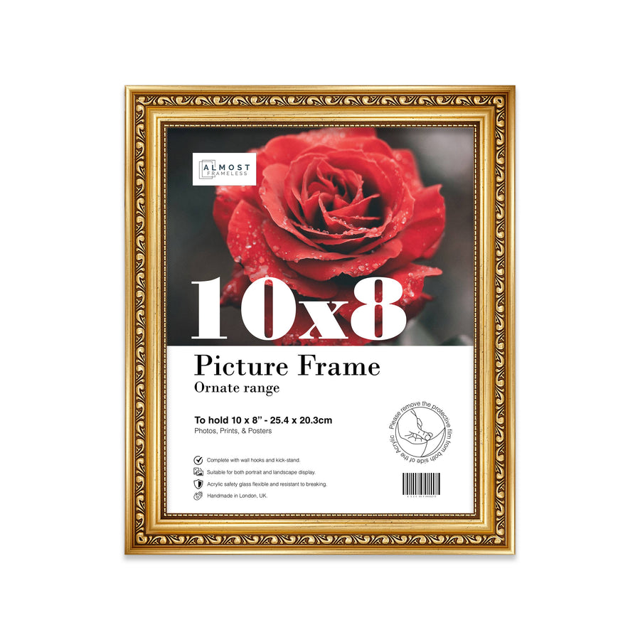 10x8 Gold Ornate Picture Frame 10"x8"
