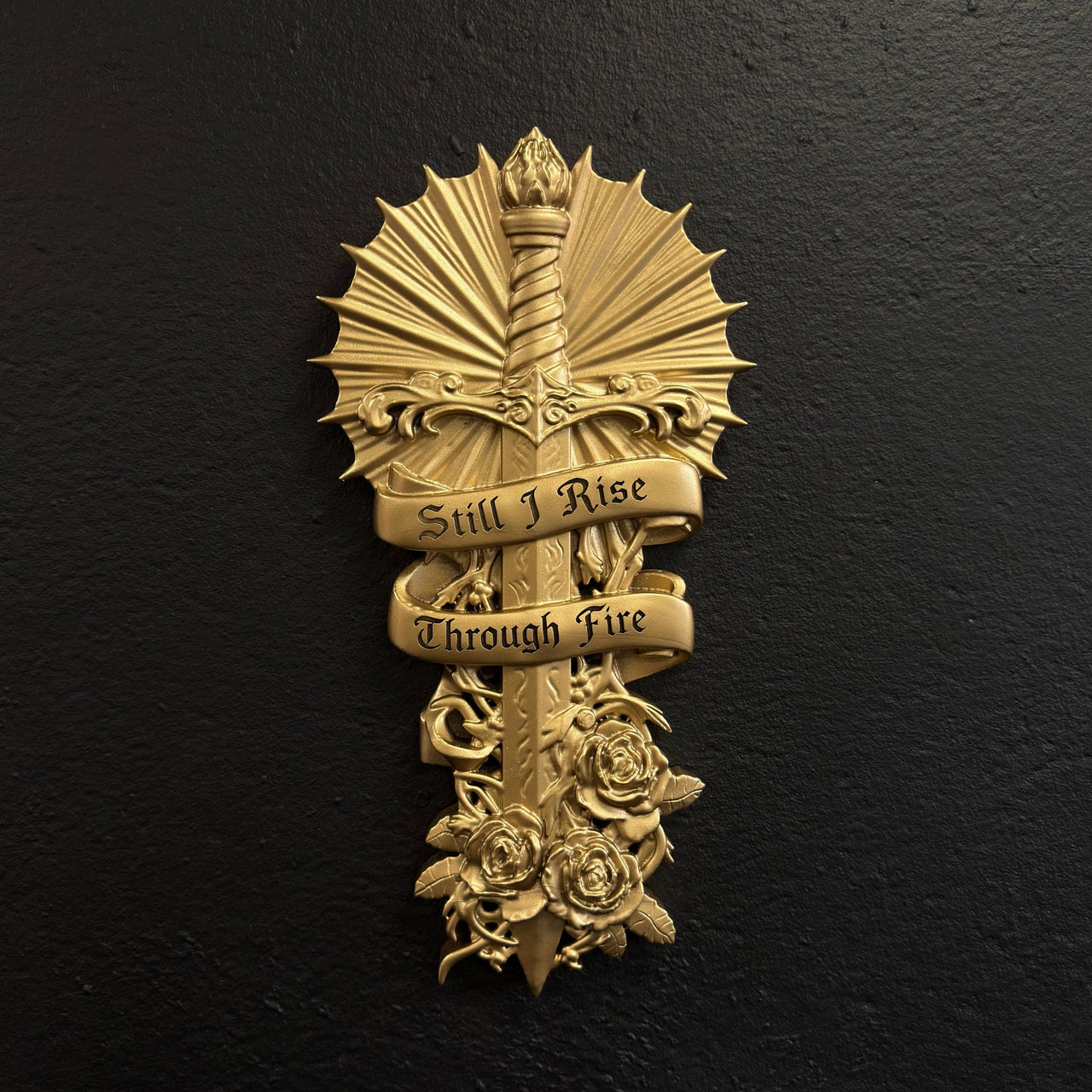 'Still I Rise' Sacred Dagger Wall Crest