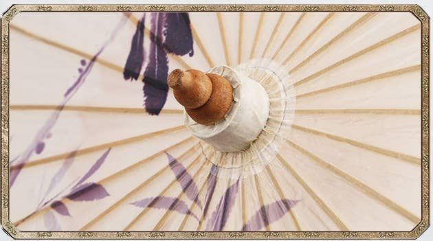 Handmade Oil Paper Bamboo Waterproof Sun Parasol+ Free Case