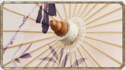 Handmade Oil Paper Bamboo Waterproof Sun Parasol+ Free Case