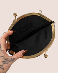Thumbnail for Velvet Embroidered Pumpkin Purse in Black