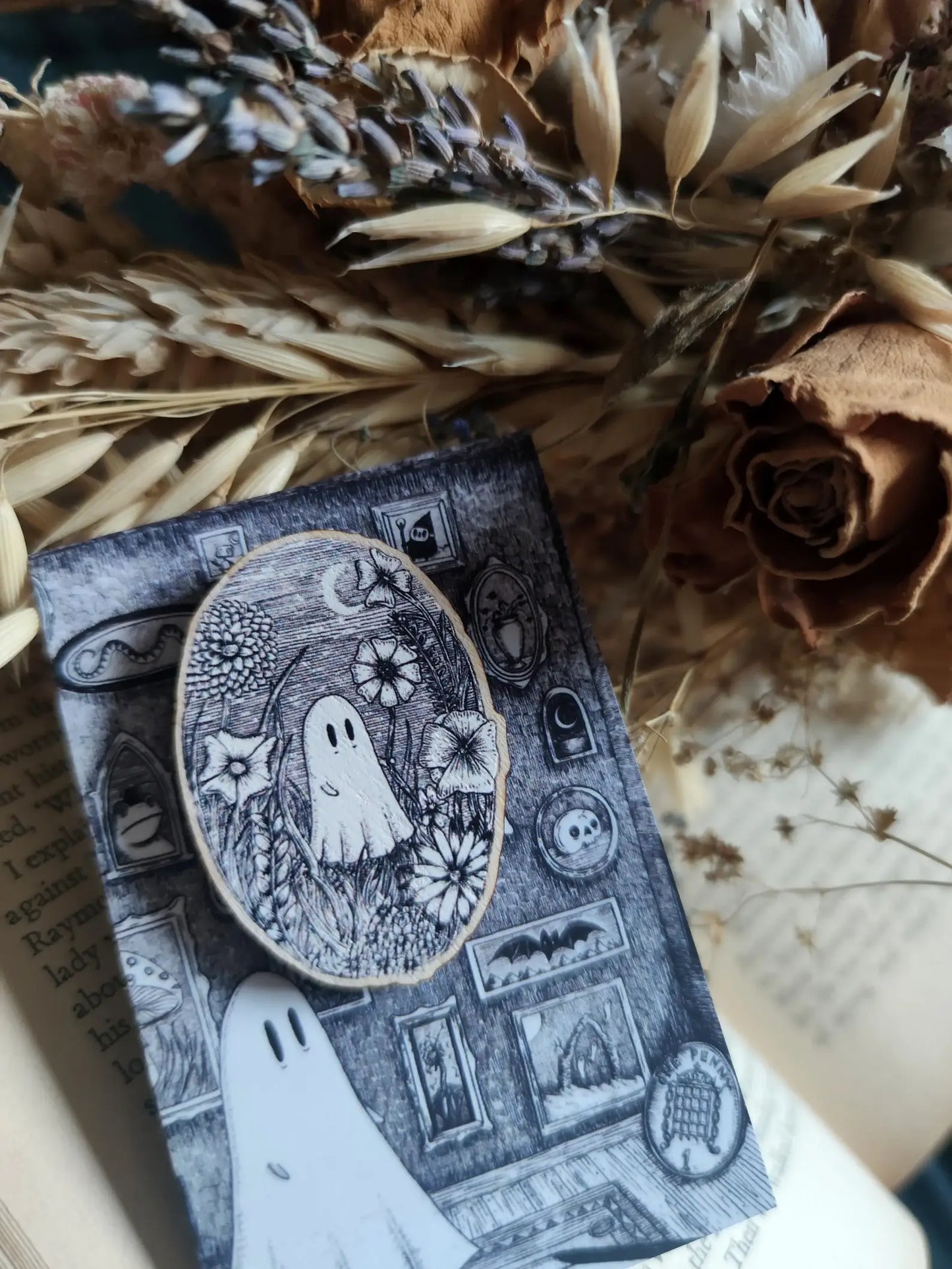 Meadow Ghost Wooden Pin Badge