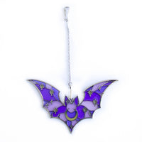 Thumbnail for Purple Stained Glass Bat Suncatcher Ornament