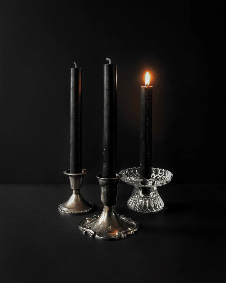 Midnight Black ~ Taper Candles