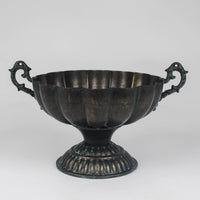 Thumbnail for Roman Metal Planter Urn – Twin Scroll-Handle Decor Bowl
