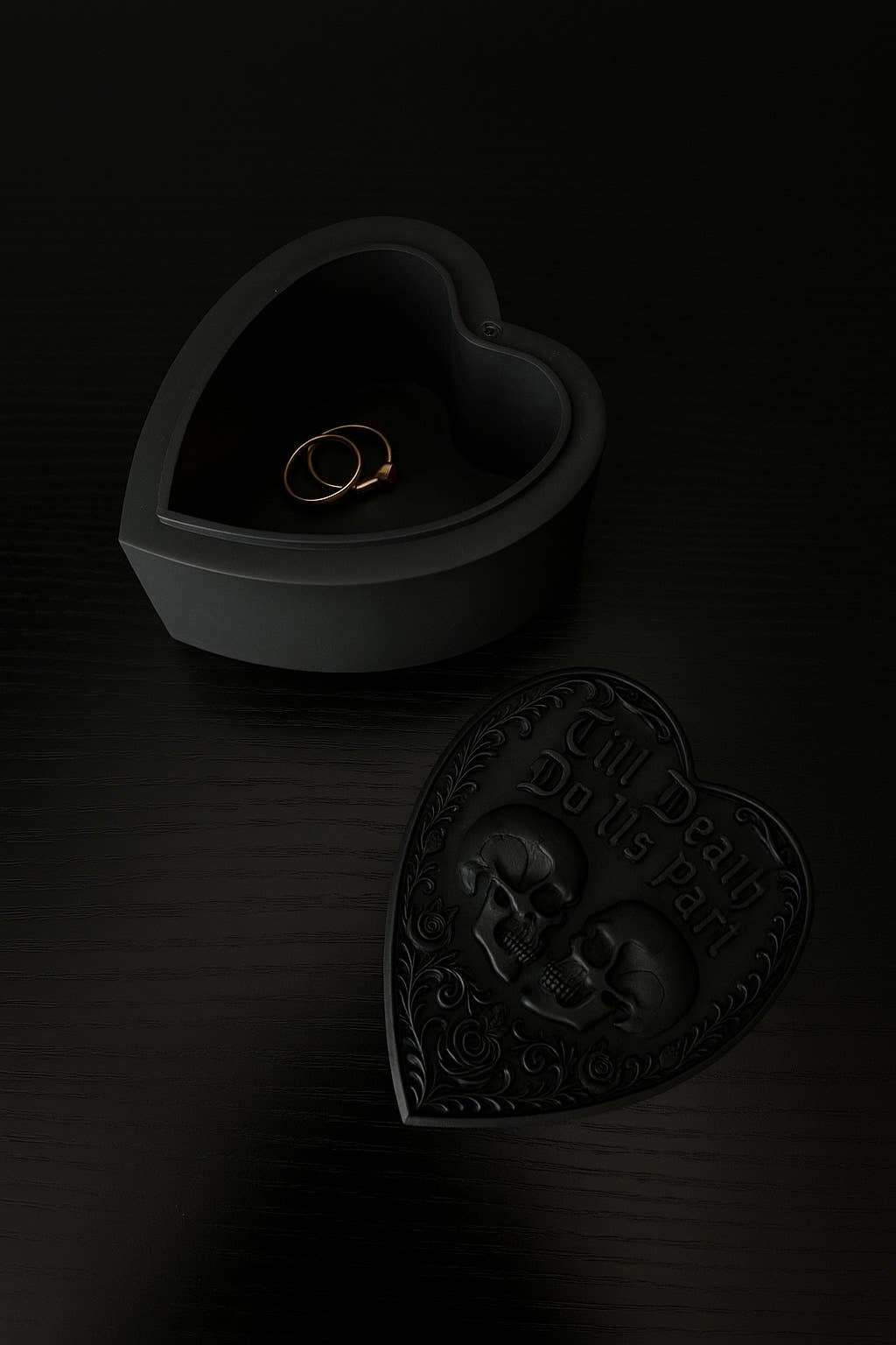 Till Death Do Us Part Heart Skull Wedding Ring Box
