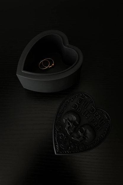 Till Death Do Us Part Heart Skull Wedding Ring Box