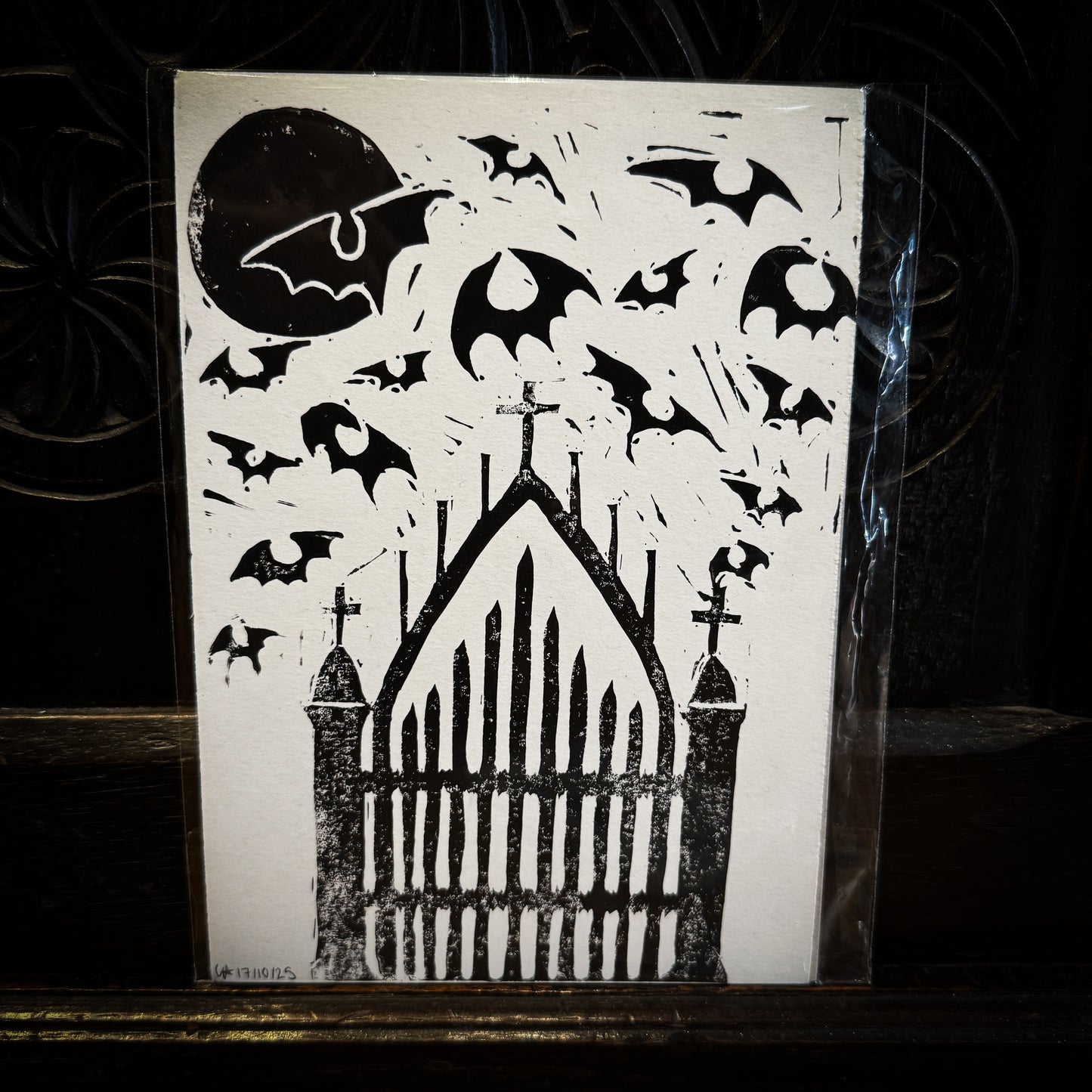 Graveyard Gate - Lino Print