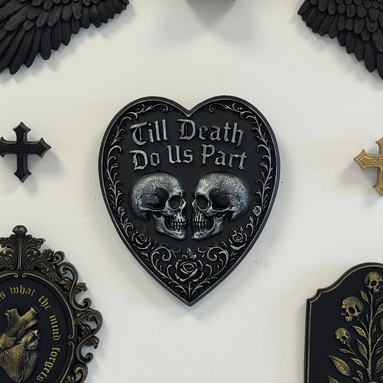 Gothic Heart Wall Plaque - Till Death Do Us Part