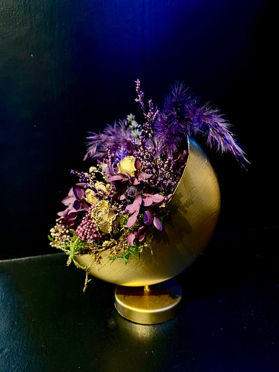 Purple Standing Gold Crescent Moon