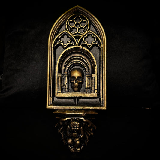 Gold Skull In Gothic Arches