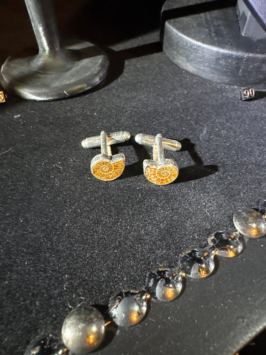 Ammonite cufflinks