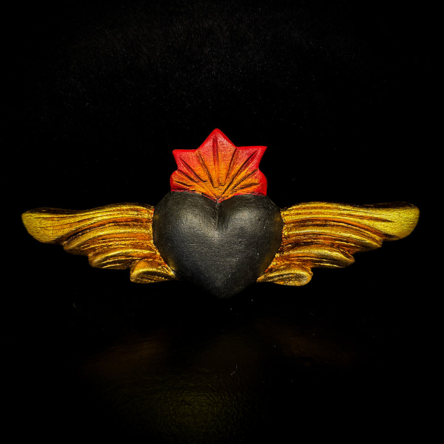 Black Mini Winged Heart