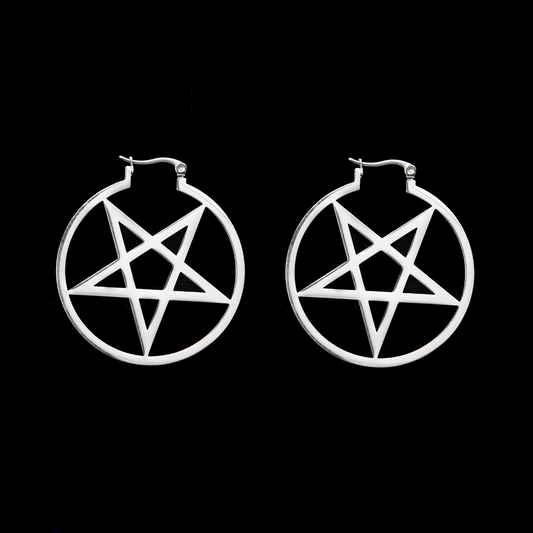 Pentagram Hoop Earrings