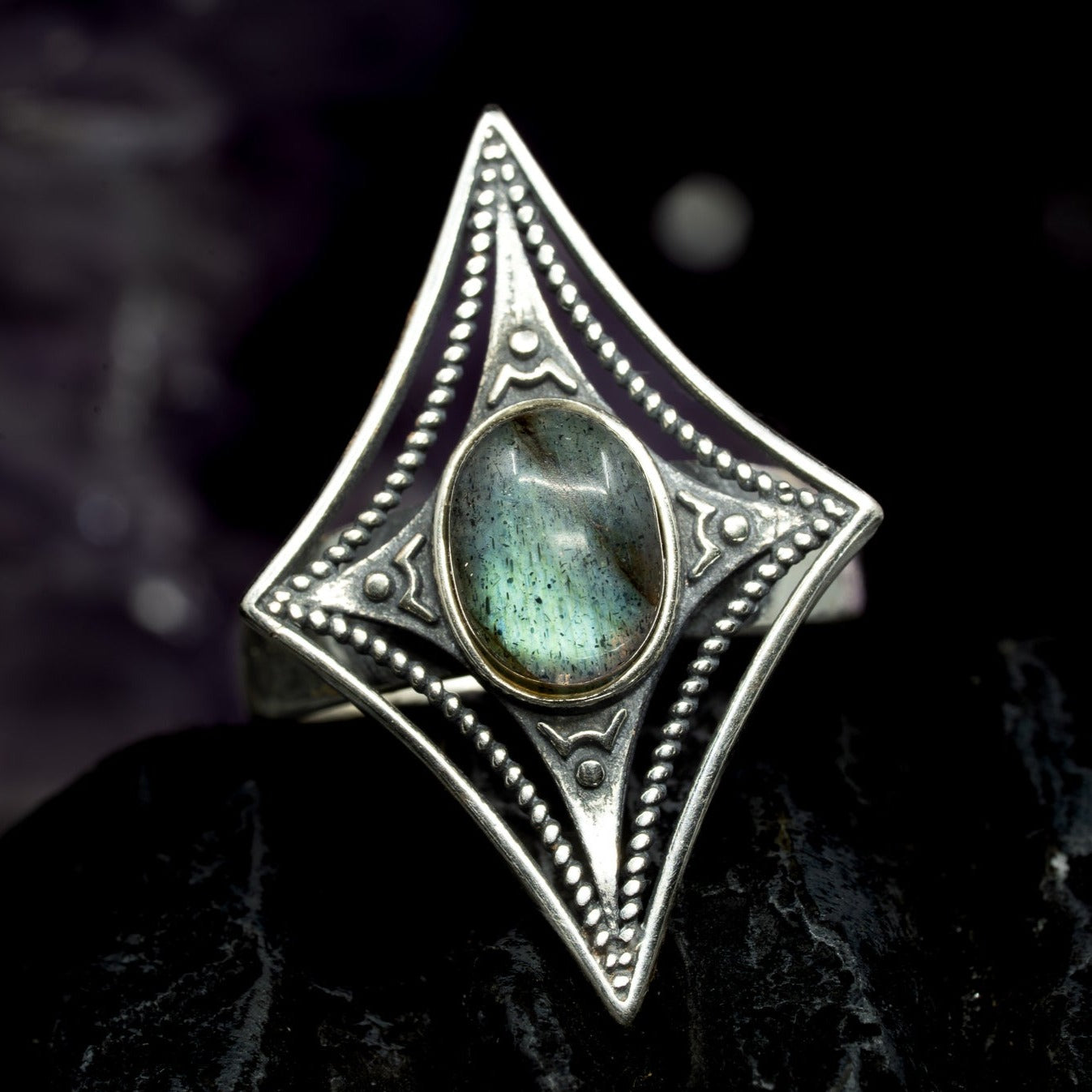 Stardust - Adjustable Labradorite Ring