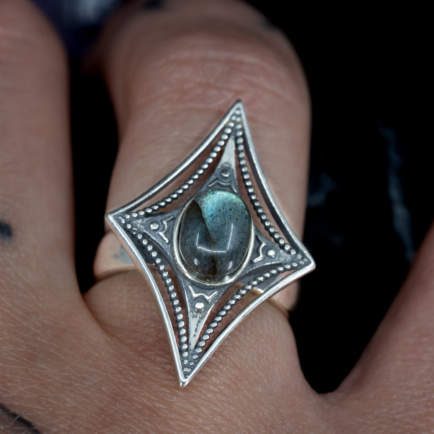 Stardust - Adjustable Labradorite Ring