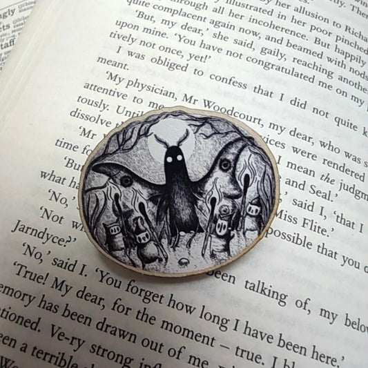 Mothman Wooden Pin Badge