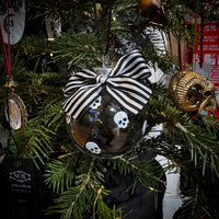 Thumbnail for Black Glitter Skull Bauble