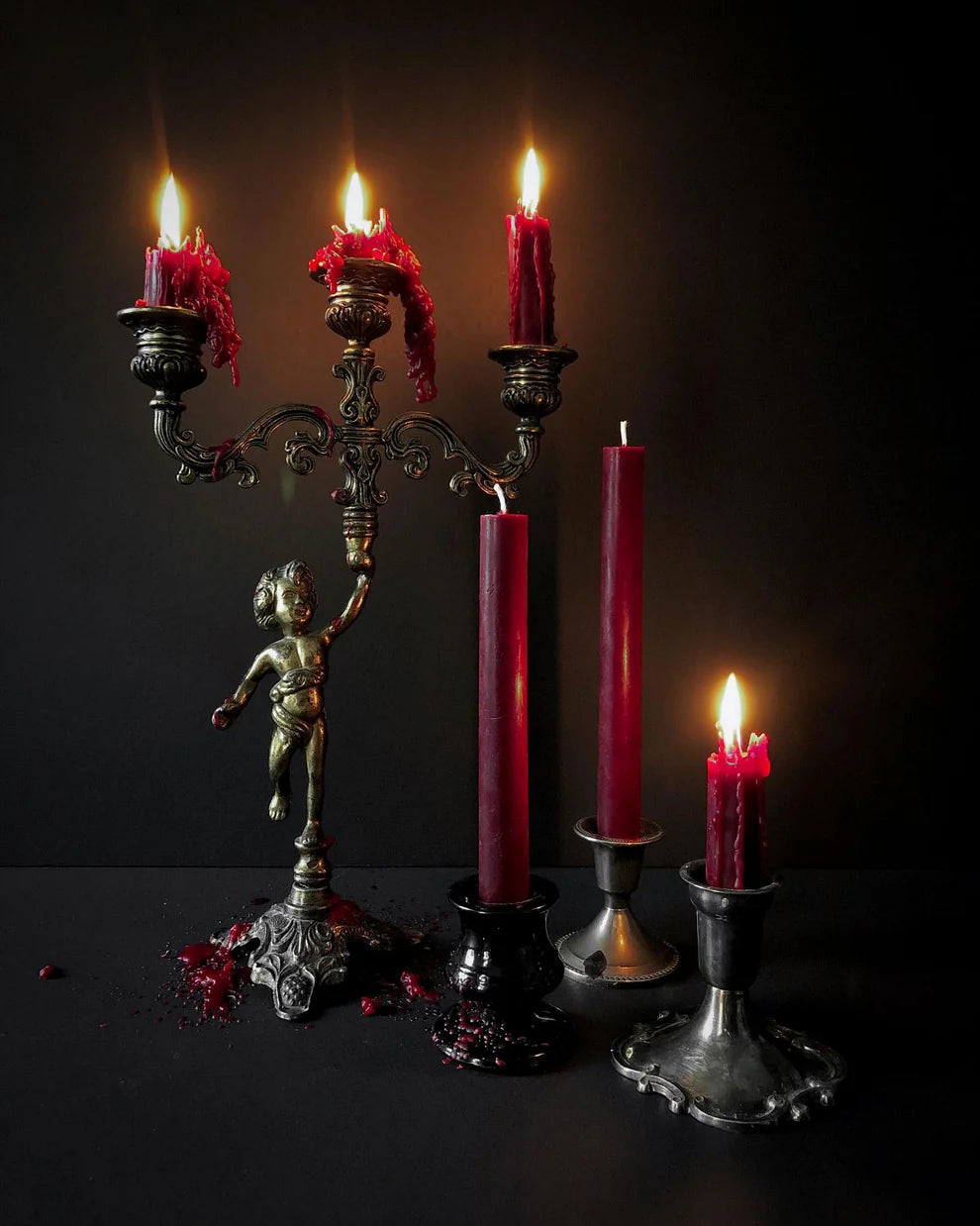 Deep Red ~ Taper Candles