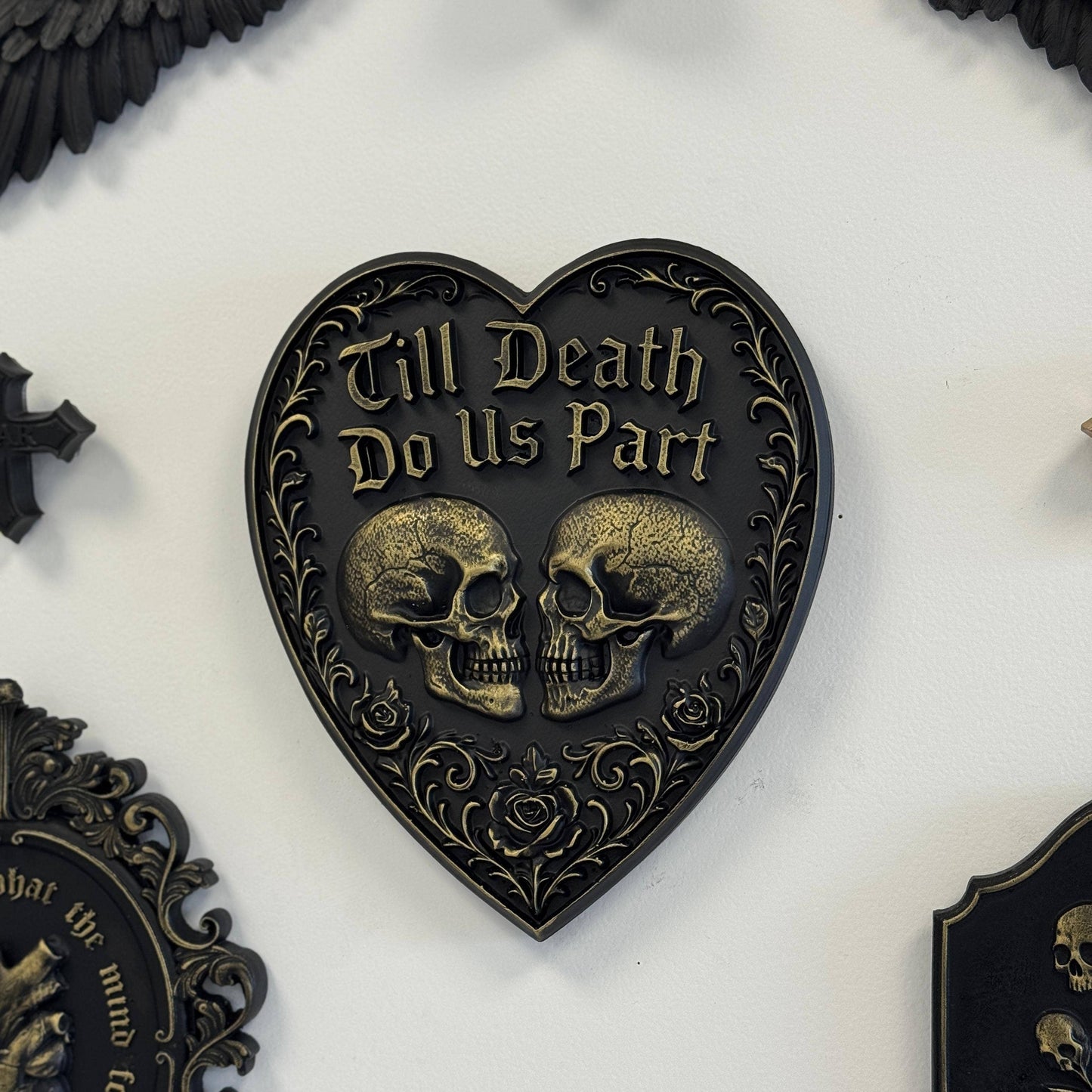 Gothic Heart Wall Plaque - Till Death Do Us Part