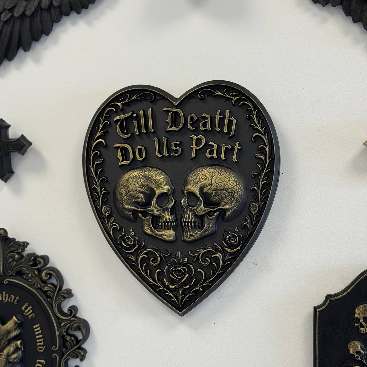 Gothic Heart Wall Plaque - Till Death Do Us Part