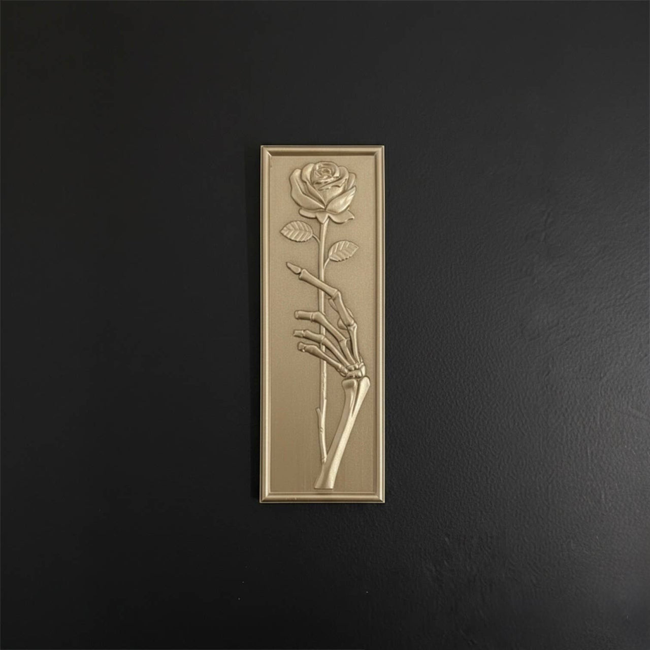 'Eternal Offering' Skeleton Hand Holding Rose Wall Plaque