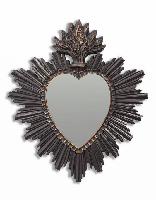 Medium Black "Sacred Heart" Mirror