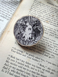 Thumbnail for Frida Kahlo Ghostie Wooden Pin Badge